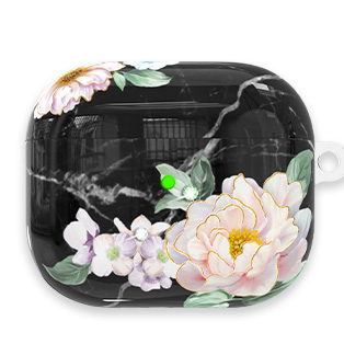 marble series-flower/black